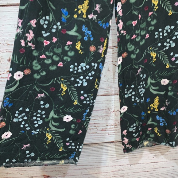 Anna Glover x H&M Floral Palazzo Pants Green 6 - Picture 4 of 13